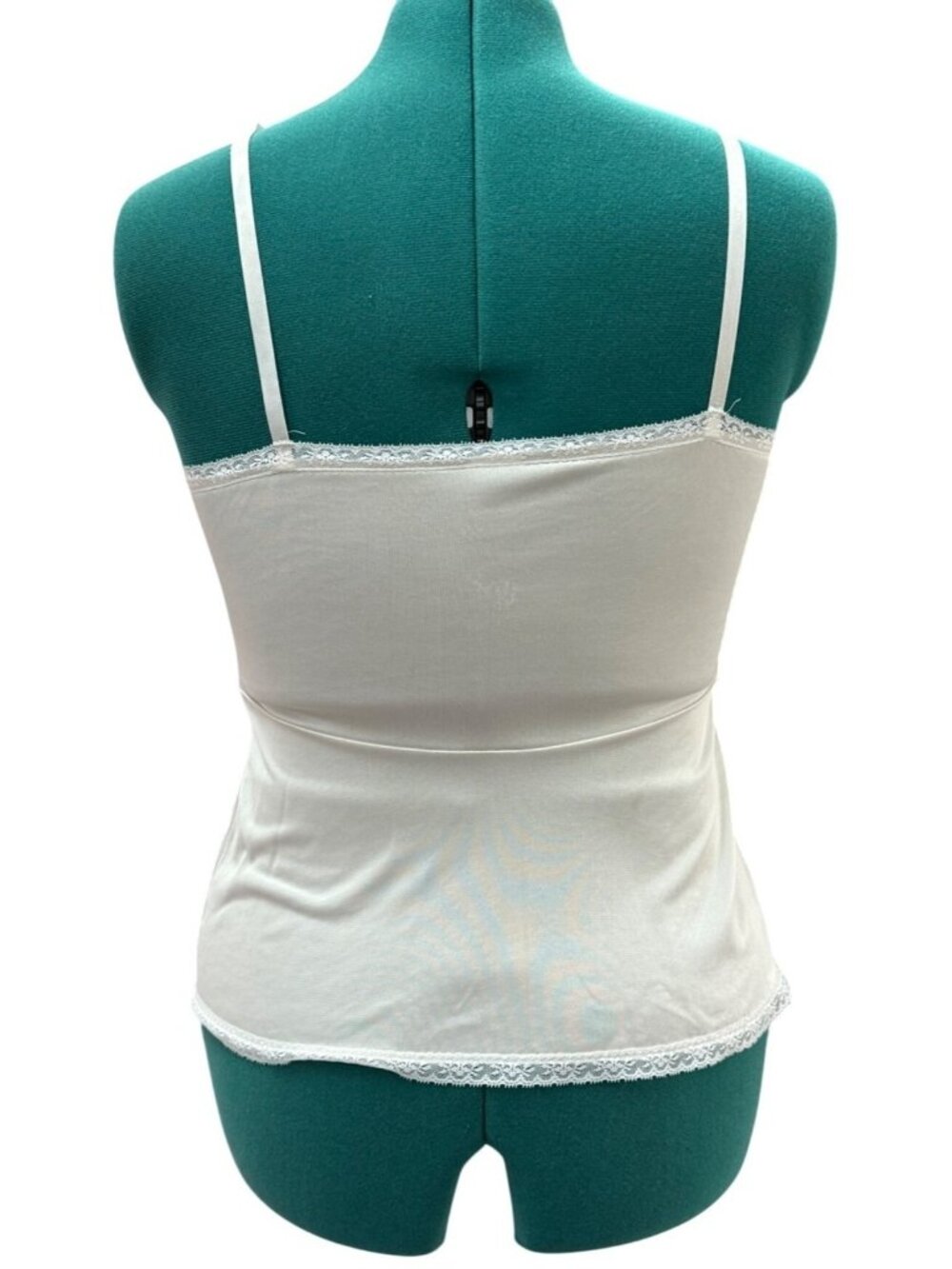 Vintage White Lace Trim Camisole Slip Top With Adjustable Straps Womens Small - Picture 4 of 16